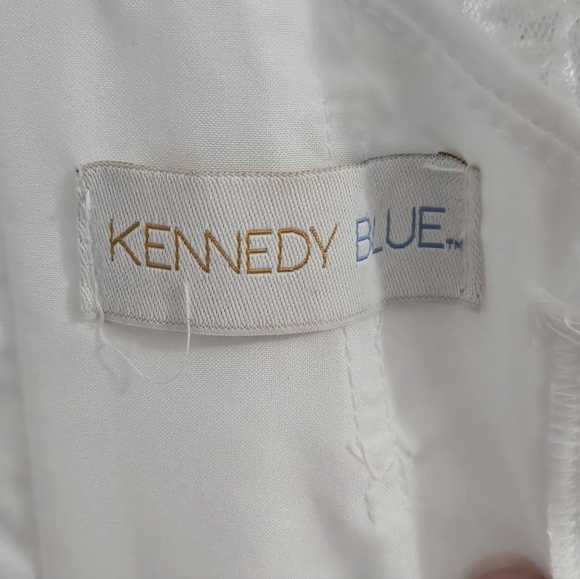NEW Kennedy Blue Kinsley WHITE Formal Gown Lace, beading, pockets,slit sz 14 - Picture 8 of 16